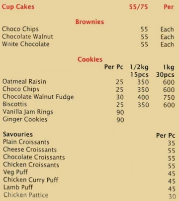 Delifresh Bakery & Cafe menu 