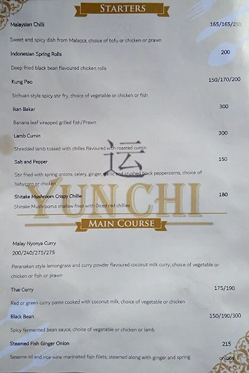 Yunchi menu 