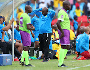 Pitso Mosimane, coach of Mamelodi Sundowns reacts during the Absa Premiership 2018/19 match between Mamelodi Sundowns and Bloemfontein Celtic at Loftus Versfeld Stadium, Pretoria on 02 March 2019.