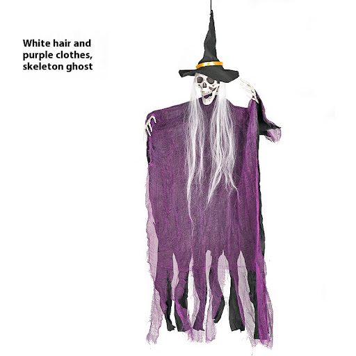 Title 3, Halloween Skull Hanging Ghost White Hair Band, ...