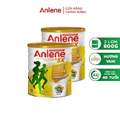 Combo 2 Lon Sữa Bột Anlene Gold 5X Hương Vani Lon 800G