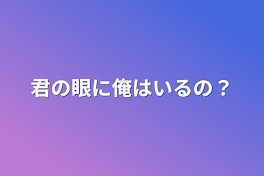 君の眼に俺はいるの？