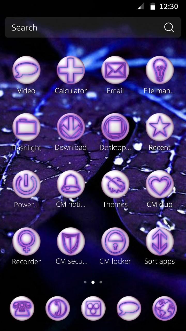 CM Launcher Purple Leaf Theme Screen 3