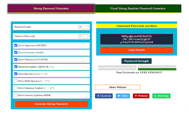 Strong Password Generator chrome extension