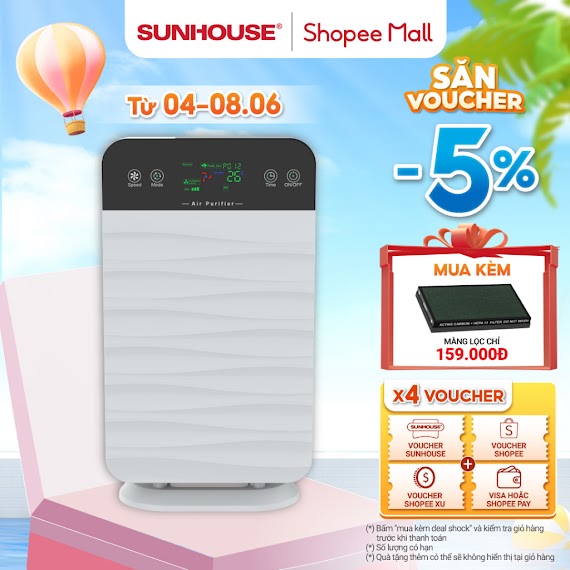 [Mã Elsunha Giảm 7% Đơn Từ 600K] Máy Loc Không Khí Sunhouse Shd - 15Ap9715