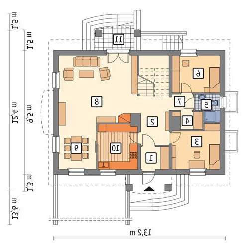 Nasz dom - wariant II podpiwniczony - M31b - Rzut parteru