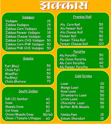 Zakkas Pure Veg menu 