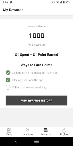 Screenshot Bellagios Pizza