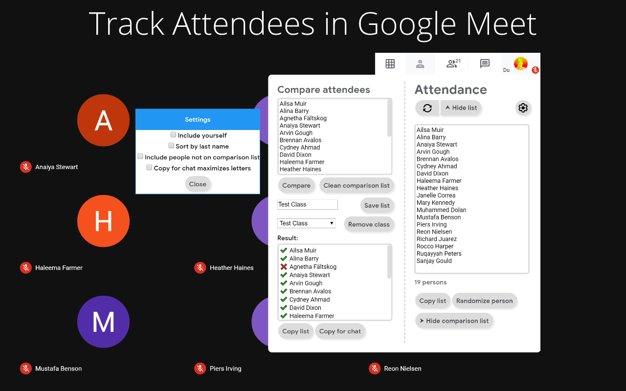 Google Meet Attendees & Breakout Rooms Chrome Extension Image 4