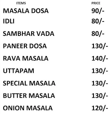 Dosa king menu 