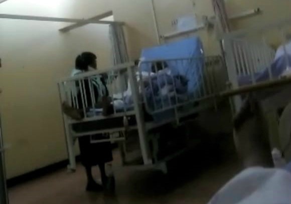 A screenshot from the video in which the nurse can be heard verbally abusing a patient at the Prince Mshiyeni Memorial Hospital in Umlazi, south of Durban.