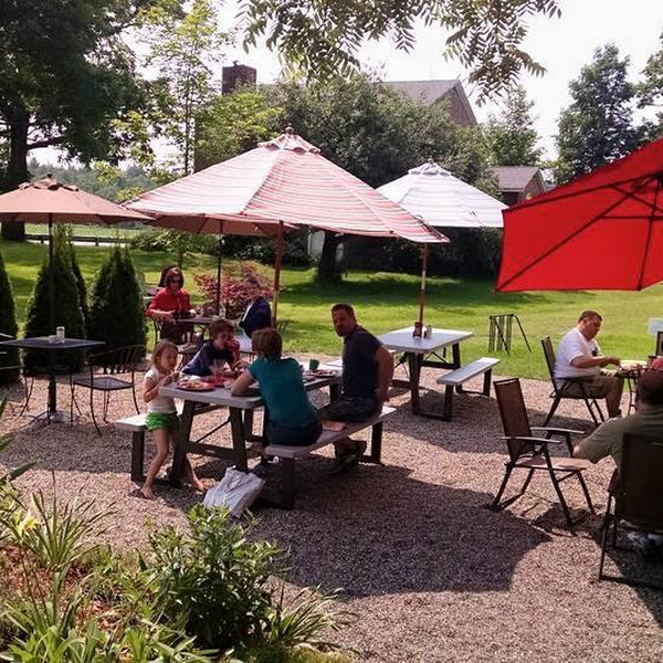 Outdoor patio that you can enjoy while eating breakfast.