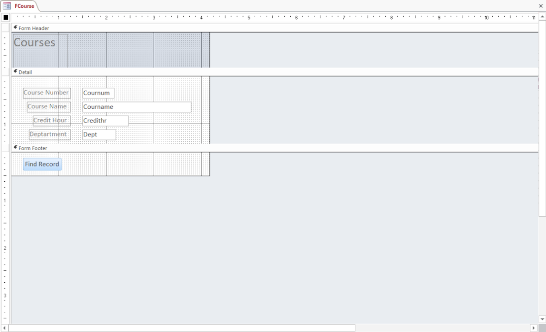 Form Design View