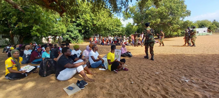 KFS rangers conduct recruitment at Kibaki grounds in Lamu on March 8, 2023.