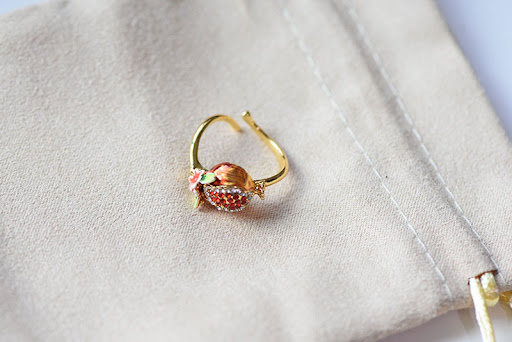 Title 3, Enamel Glaze Painted Pomegranate Flower Earring...