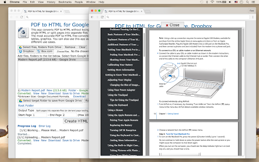 PDF to HTML and PDF Compress