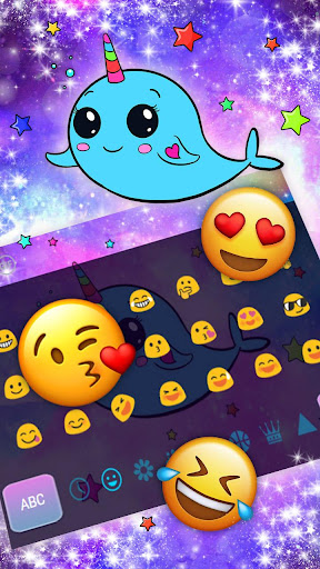 Lovely Unicorn Whale Keyboard Theme
