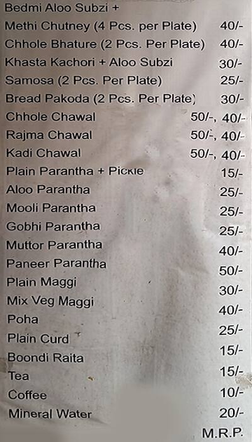 Saini Food Corner menu 