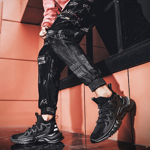 Title 3, Fashion Black Sneakers Mens Non Slip Gym Runni...
