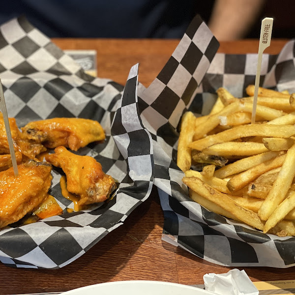 Naked wings (mild) & GF french fries.