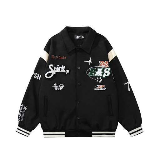 Title 2, Mens Flocking Embroidered Letter Jacket. Custo...