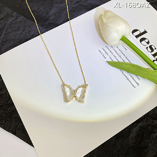 Title 2, Butterfly crystal necklace