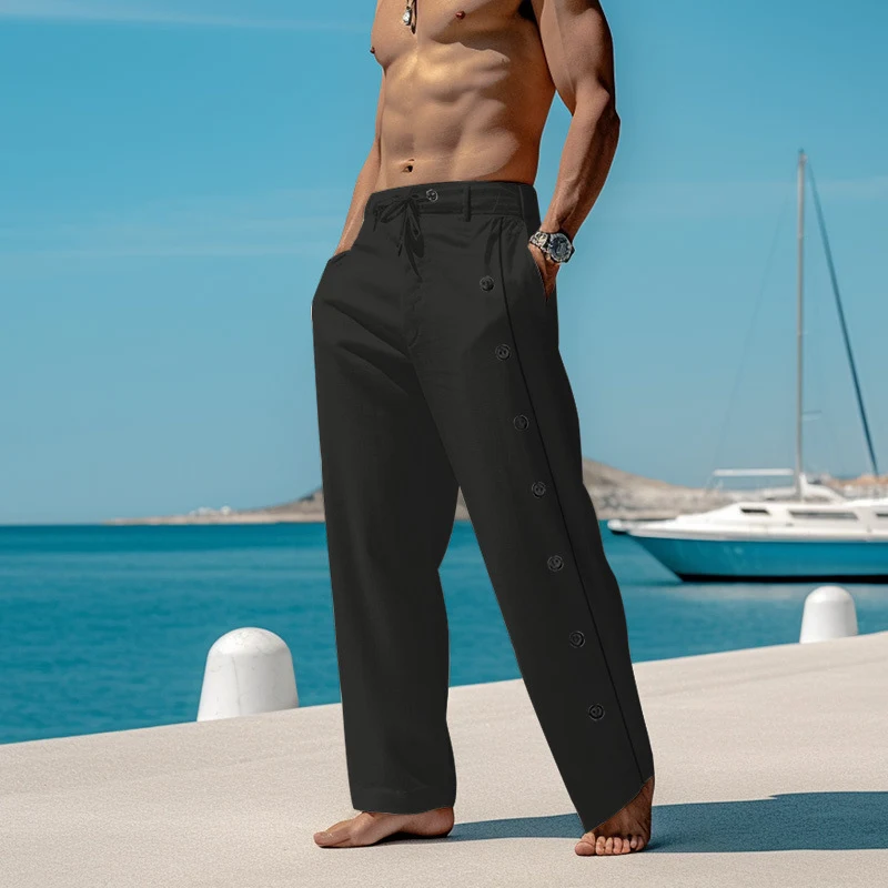 Muške Ležerne Plažne Pantalone Široke Modni Letnji Stil Udobne i Lagane Idealne za Odmor i Svakodnevno Nošenje Opušteni i Moderan Izgled