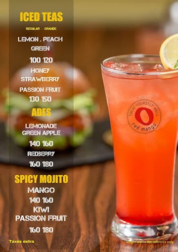 Red Mango menu 