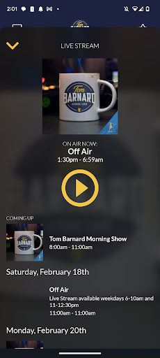 Screenshot Tom Barnard Morning Show