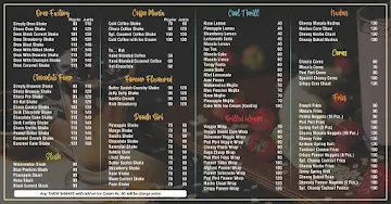 Shakes Darbar menu 