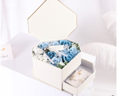 Title 2, Net Red Hot Heart-shaped Drawer Soap Flower Gif...