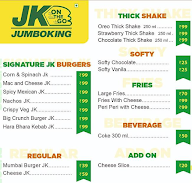 Jumboking Indian Burger menu 1