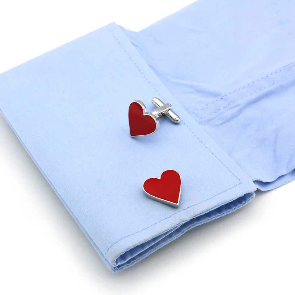 Gemelos de camisa franceses Fashion Red Love, perfectos para un toque de elegancia y expresar tu amor por la moda y el estilo refinado.
