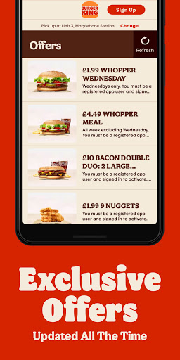 Screenshot Burger King App: Food & Drink