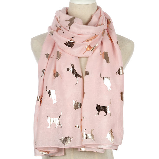 Title 3, Big cat bronzing printed polyester scarf
