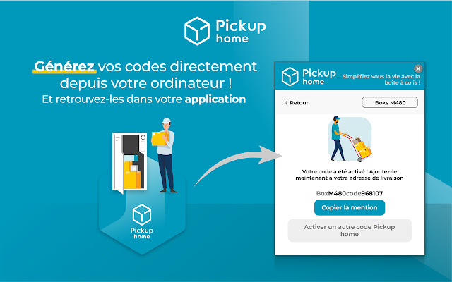 Pickup home extension e-commerce chrome extension