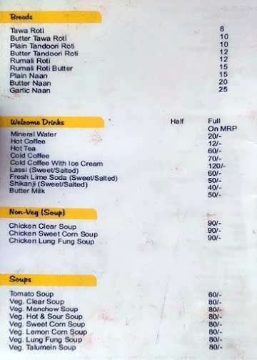 Foodies Table menu 