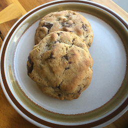 Vegan Tahini Chocolate Chip (or dark chocolate chunk) cookie