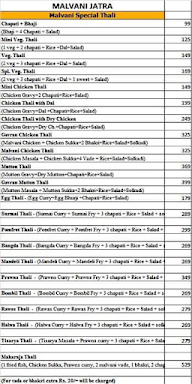 Malvani Jatra menu 1