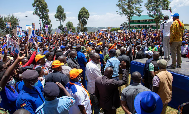 Crowd during ODM Nyamira,Kisii campaigns on Thursday, March 3,2022.