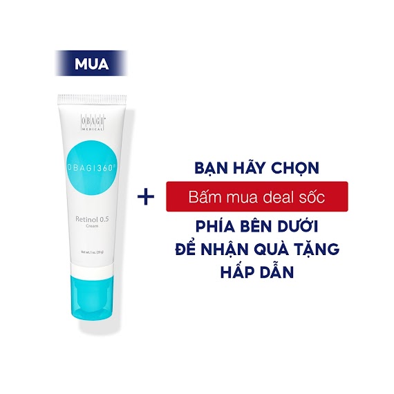 [Mã Coslux06 Giảm 120K Đơn 1500K] Kem Dưỡng Chống Lão Hóa Ngừa Mụn Obagi 360 Retinol 0.5% 28G