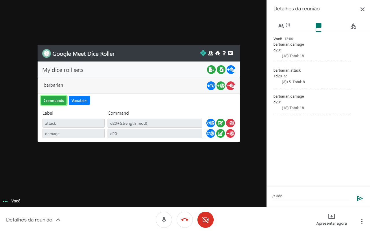 Google Meet Dice Roller Preview image 0