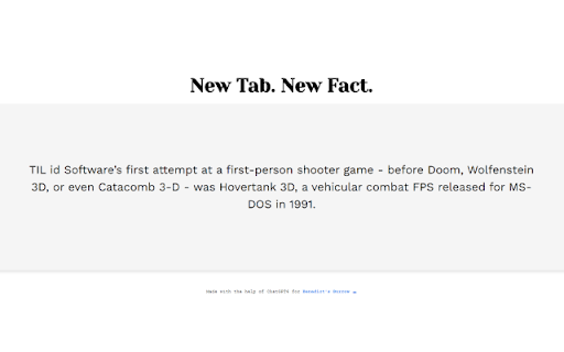 New Tab. New Fact.