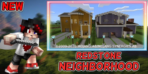 Map Redstone Neighborhood  Skins for MCPE