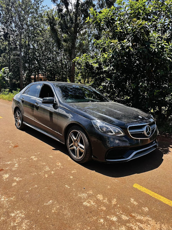 Digital content creator and comedian David Oyando popularly known as Mulamwah's newly purchased Mercedes Benz on March 21, 2024.