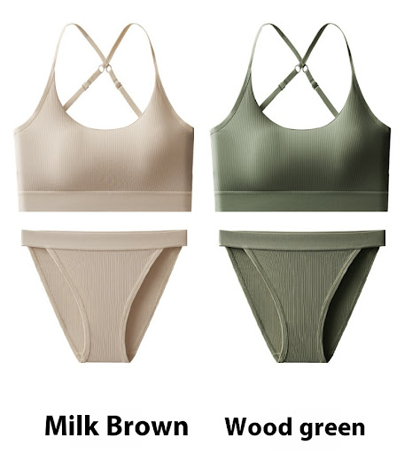 Title 13, Ice Silk Seamless Bra Set Womens Sling Cross B...
