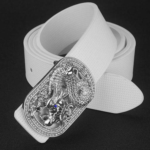 Title 4, Fashion Creative All-match Leather Smooth Buckl...