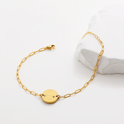 Title 12, Titanium Steel 18K Gold Round Plate Twelve Cons...
