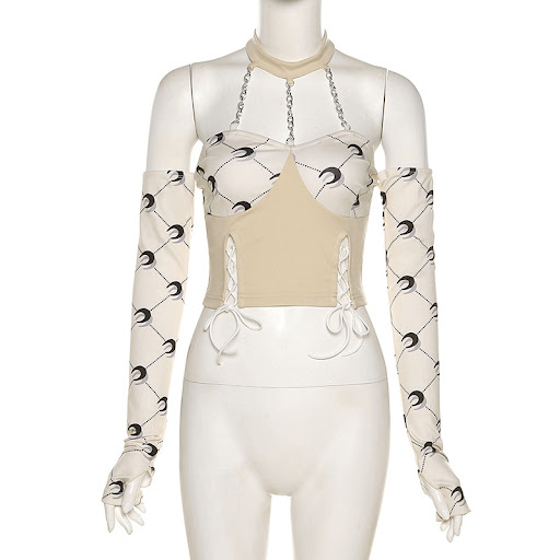 Title 6, Womens Fit Printed Strap Corset Halter Vest Women