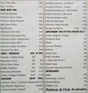 Aditya Fast Food And Lunch Home menu 